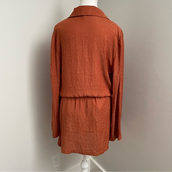 Free People Simone Blazer Wrap Mini Dress Burnt Orange Size Medium - Picture 7 of 10